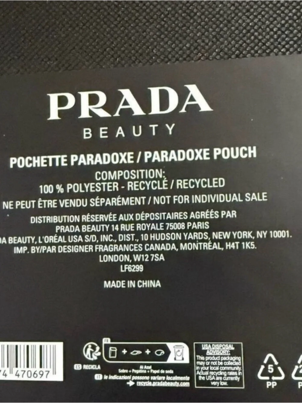 Prada Black and Pink Cosmetic zipper make up bag